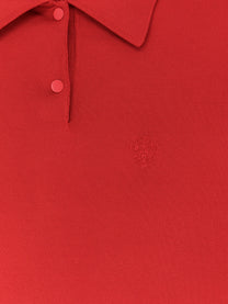 Gucci Women's Fine Stretch Silk Knit Polo Shirt Red, view 3