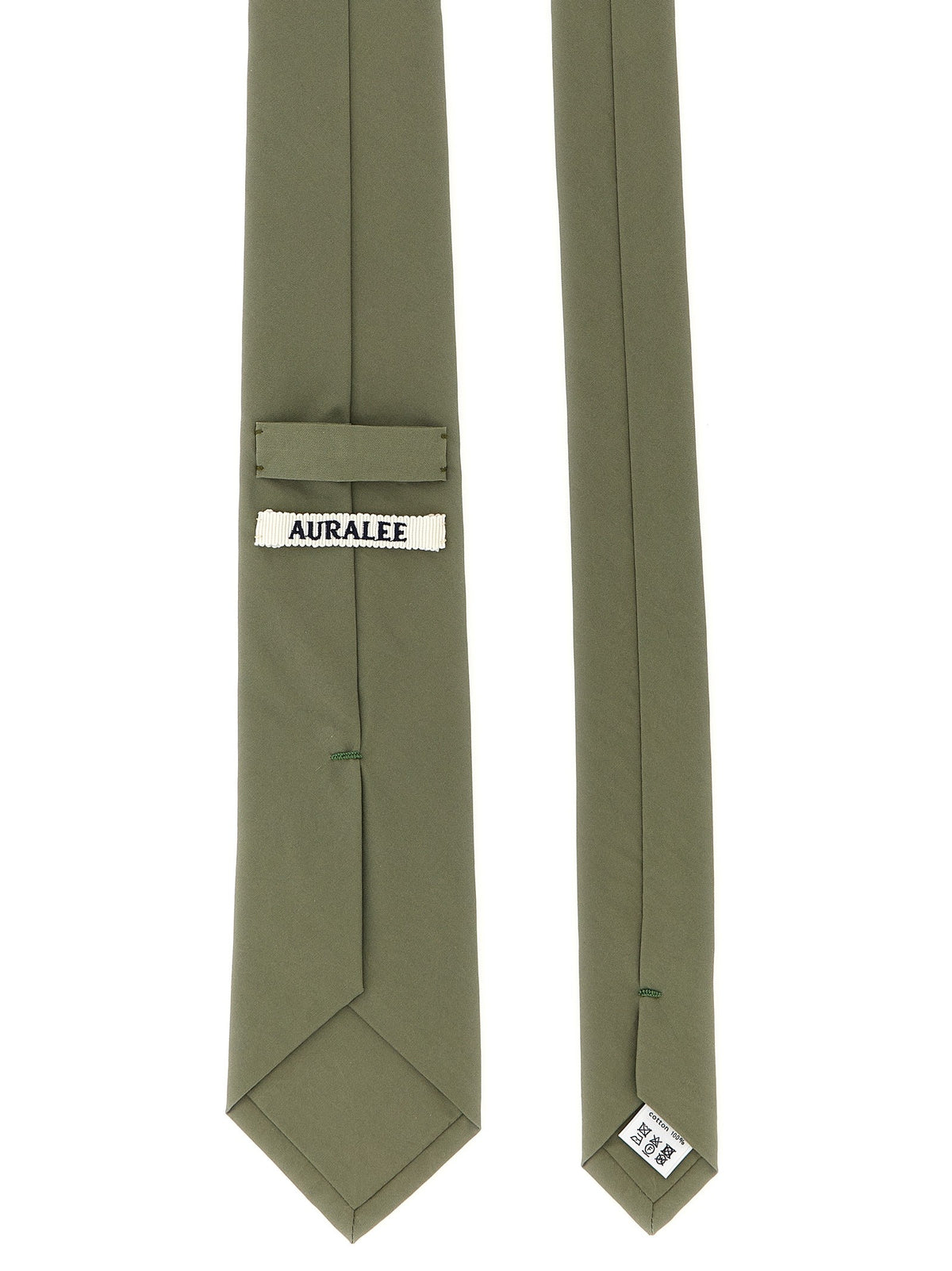 AURALEE Finx Washed Twill Tie Green, view 2