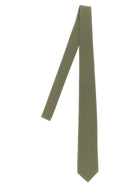 AURALEE Finx Washed Twill Tie Green