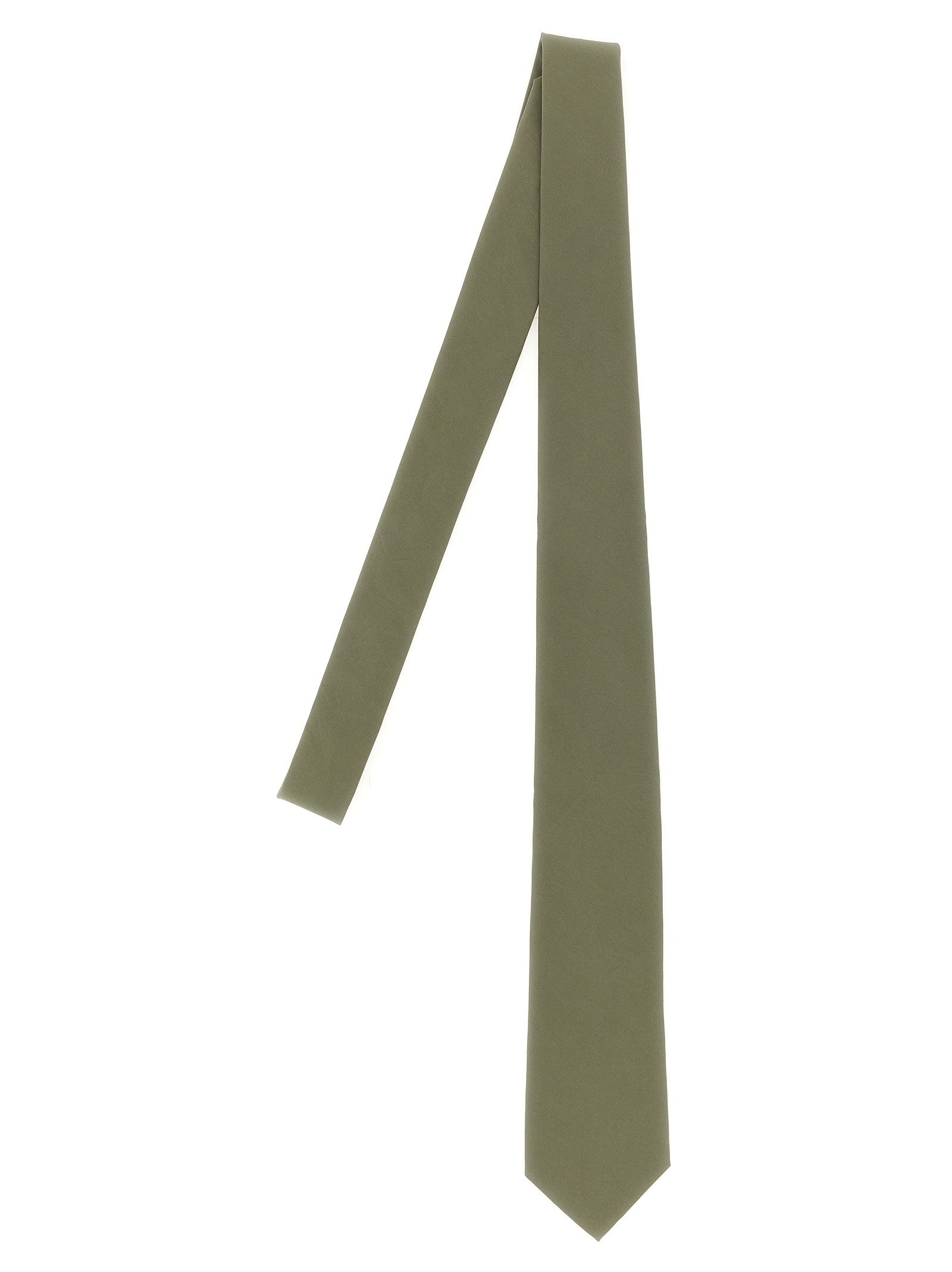 AURALEE Finx Washed Twill Tie Green
