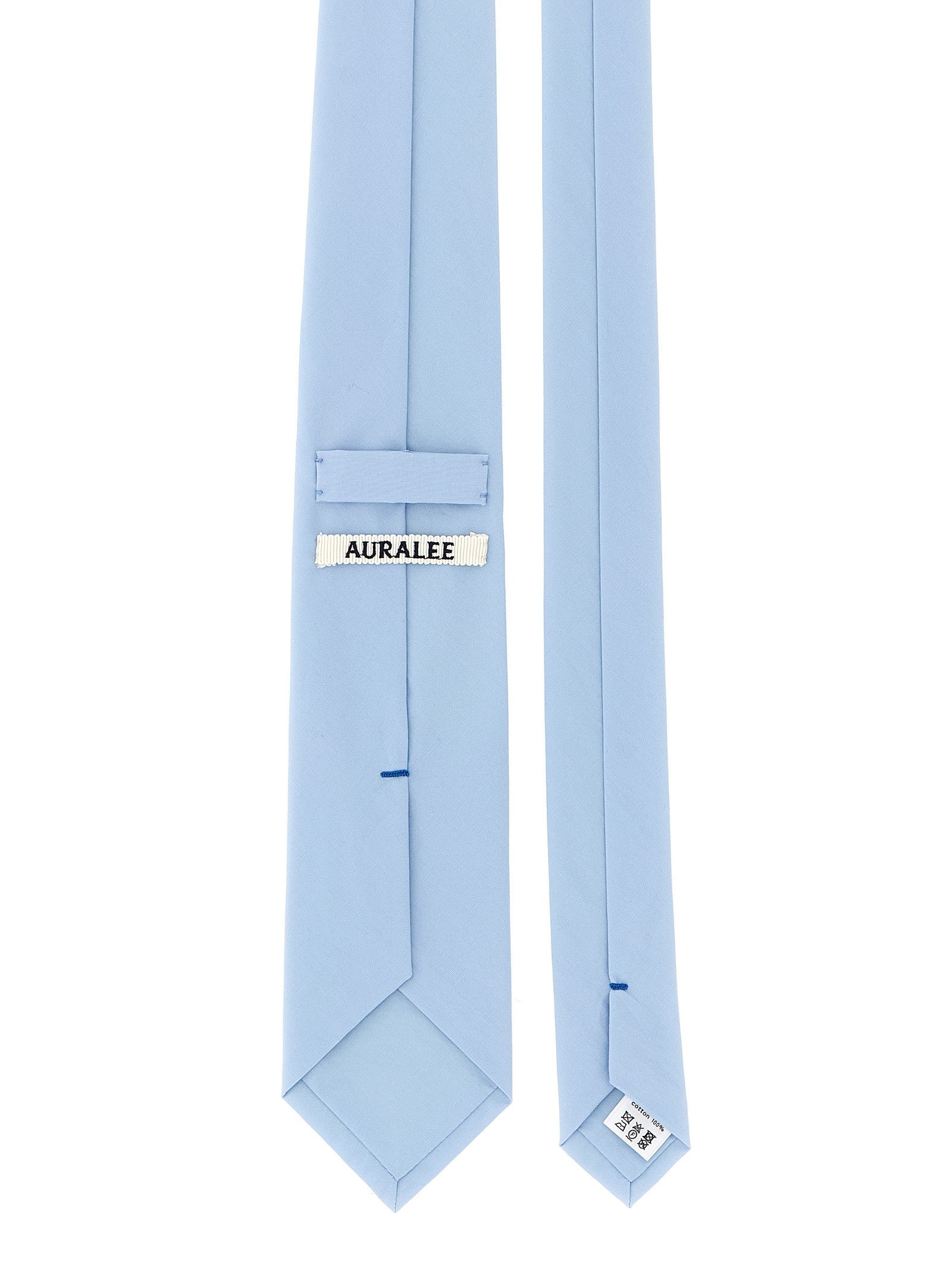 Auralee Finx Washed Twill Tie Blue