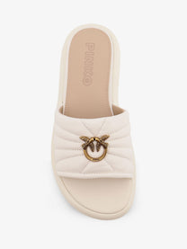 Pinko Women's Fiona Leather Sandals White