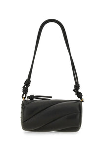 Fiorucci women’s black quilted leather crossbody bag with twisted strap knots and gold-tone hardware