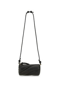 Fiorucci womens black quilted leather crossbody bag with knotted strap and gold tone hardware