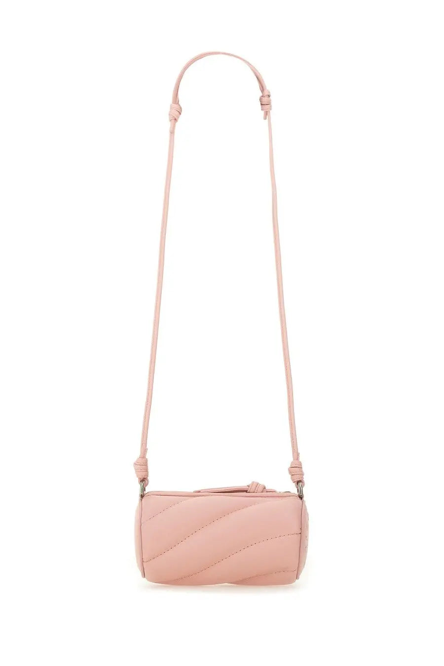 Fiorucci women’s micro mella bag blue soft pink quilted leather crossbody with slender adjustable strap
