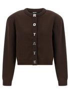 ROTATE Birger Christensen Firm Knit Cardigan Brown