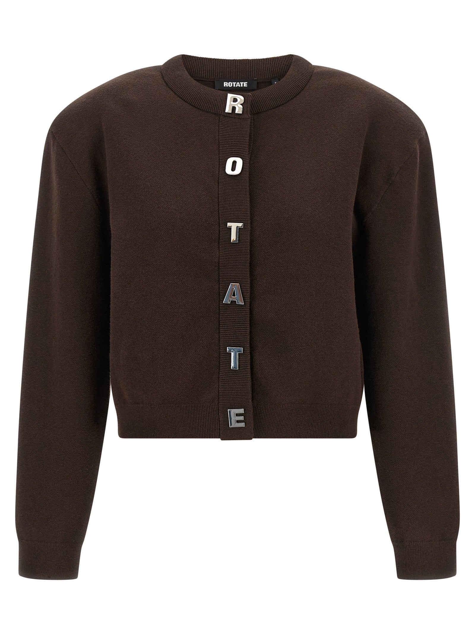 ROTATE Birger Christensen Firm Knit Cardigan Brown
