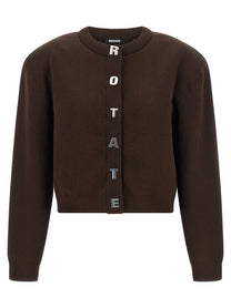 ROTATE Birger Christensen Firm Knit Cardigan Brown