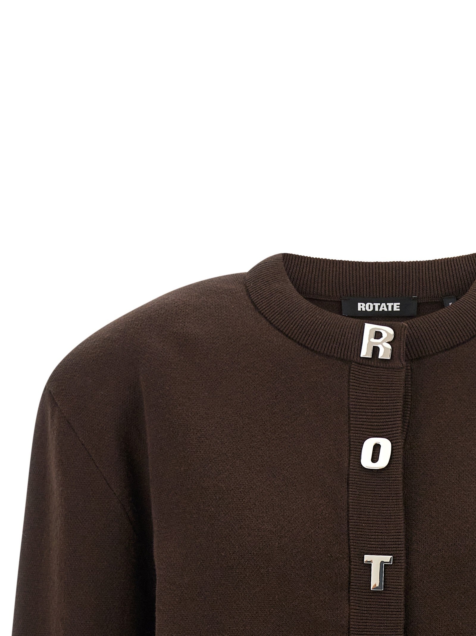 ROTATE Birger Christensen Firm Knit Cardigan Brown