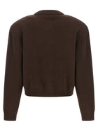 ROTATE Birger Christensen Firm Knit Cardigan Brown, view 2