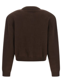 ROTATE Birger Christensen Firm Knit Cardigan Brown