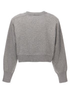 ROTATE Birger Christensen Firm Knit Cropped Sweater Grey, view 2