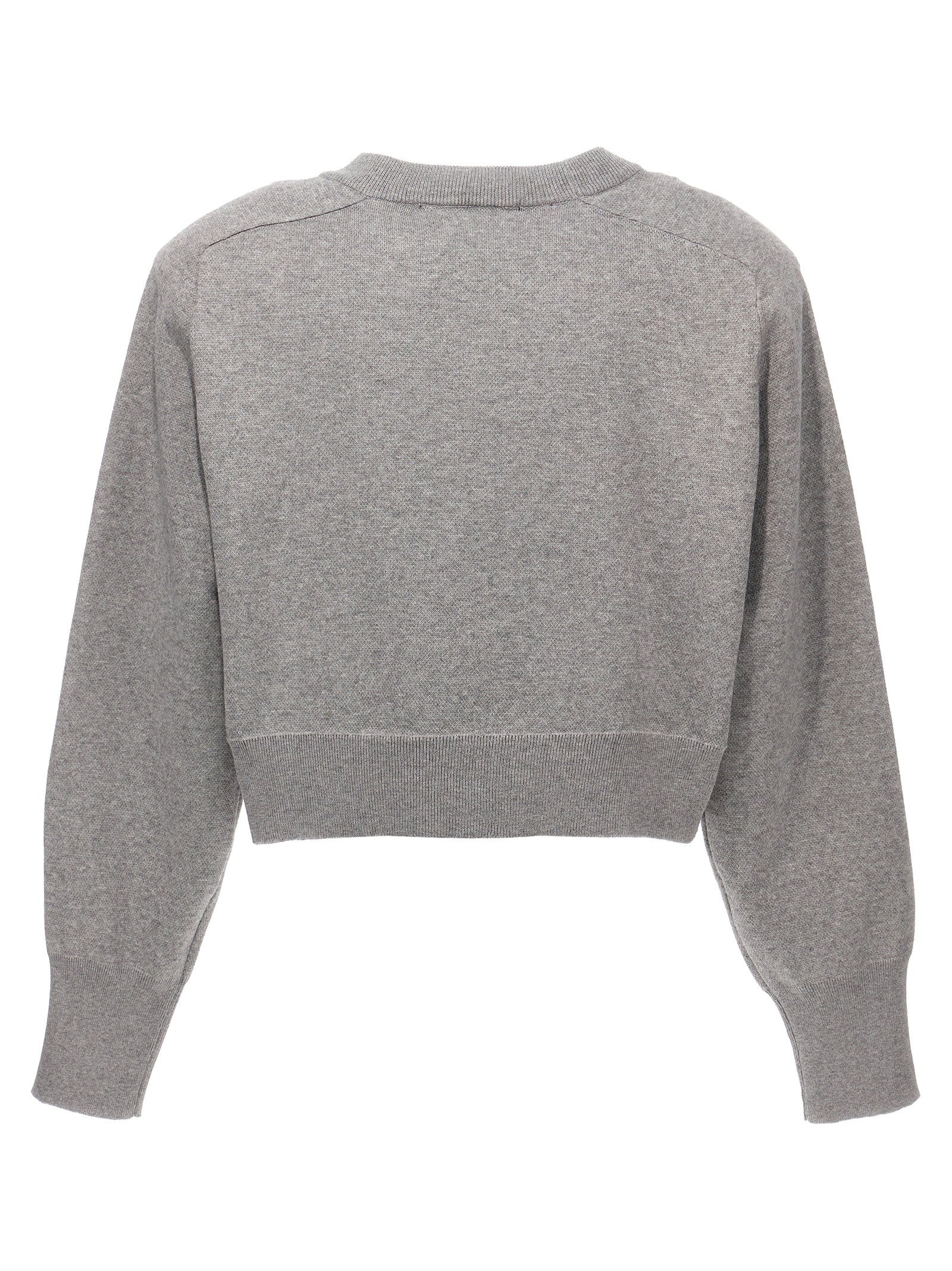 ROTATE Birger Christensen Firm Knit Cropped Sweater Grey