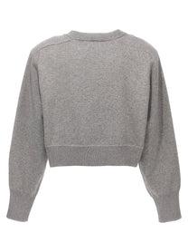 ROTATE Birger Christensen Firm Knit Cropped Sweater Grey