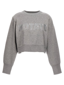 ROTATE Birger Christensen Firm Knit Cropped Sweater Grey