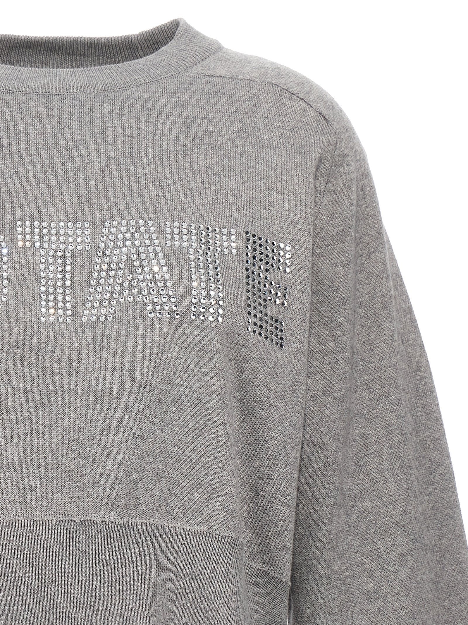 ROTATE Birger Christensen Firm Knit Cropped Sweater Grey