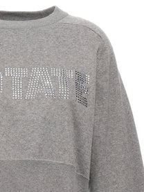 ROTATE Birger Christensen Firm Knit Cropped Sweater Grey