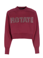 ROTATE Birger Christensen Firm Rhinestone Sweatshirt Pink