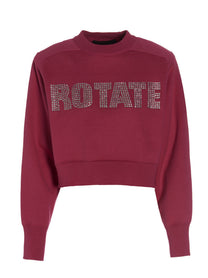 ROTATE Birger Christensen Firm Rhinestone Sweatshirt Pink