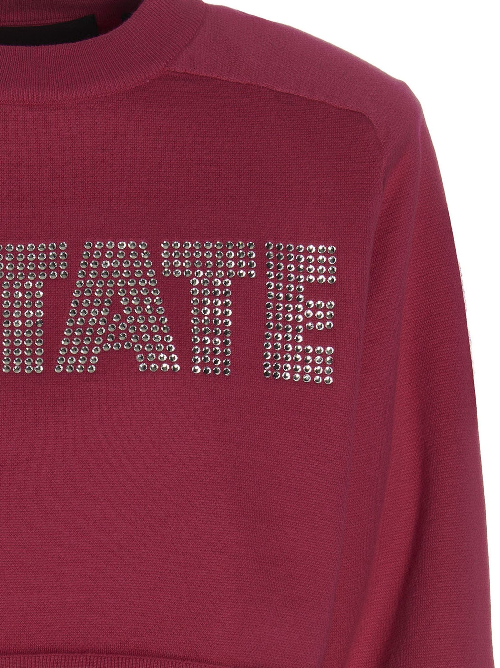 ROTATE Birger Christensen Firm Rhinestone Sweatshirt Pink