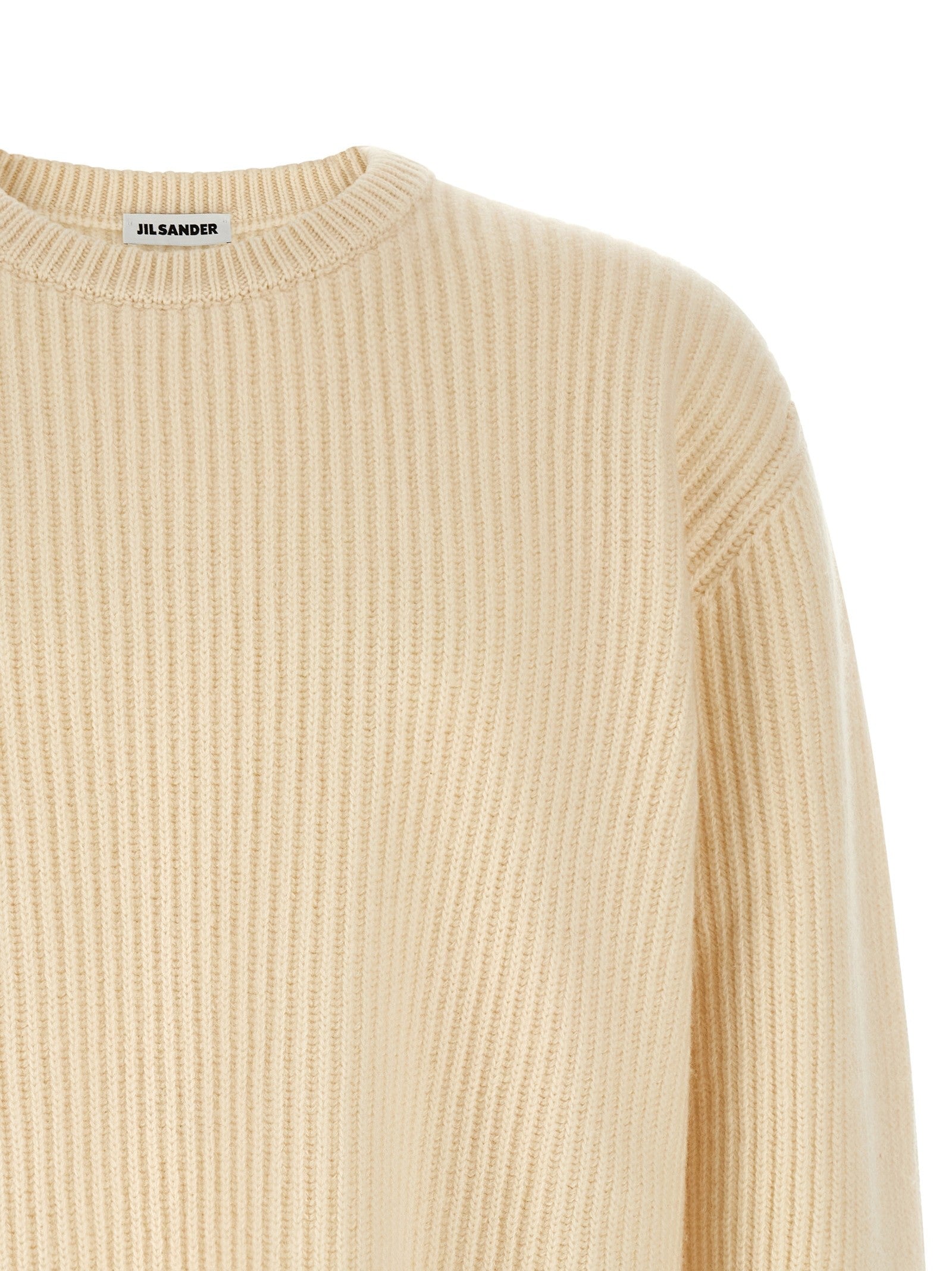 Jil Sander Fishermans Rib Sweater White