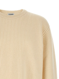 Jil Sander Fishermans Rib Sweater White