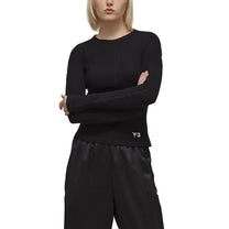 Adidas Y3 Women's Fitted LS Tee Black Black