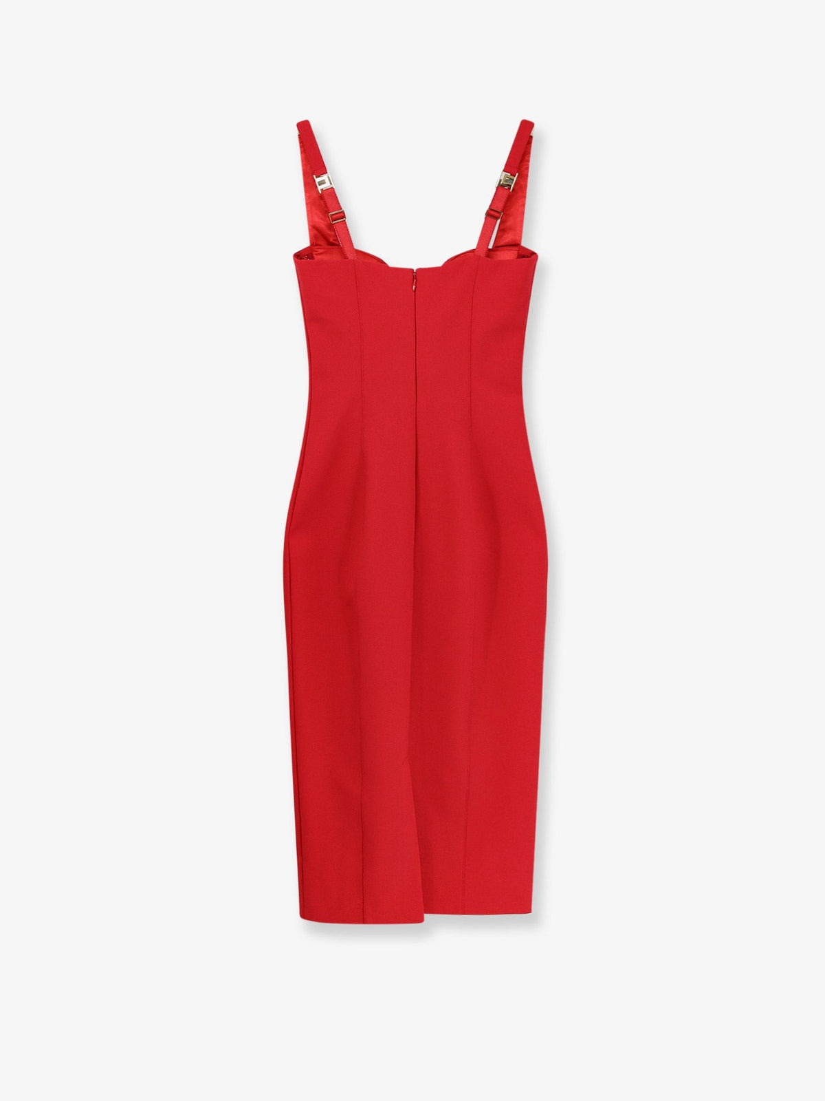 Elisabetta Franchi Women's Fitted Stretch Fabric Midi Dress Red, view 2