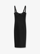 Elisabetta Franchi Women's Fitted Stretch Fabric Midi Dress Black