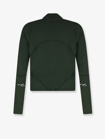 Balenciaga Women's Fitted Zip up Sweatshirt Green