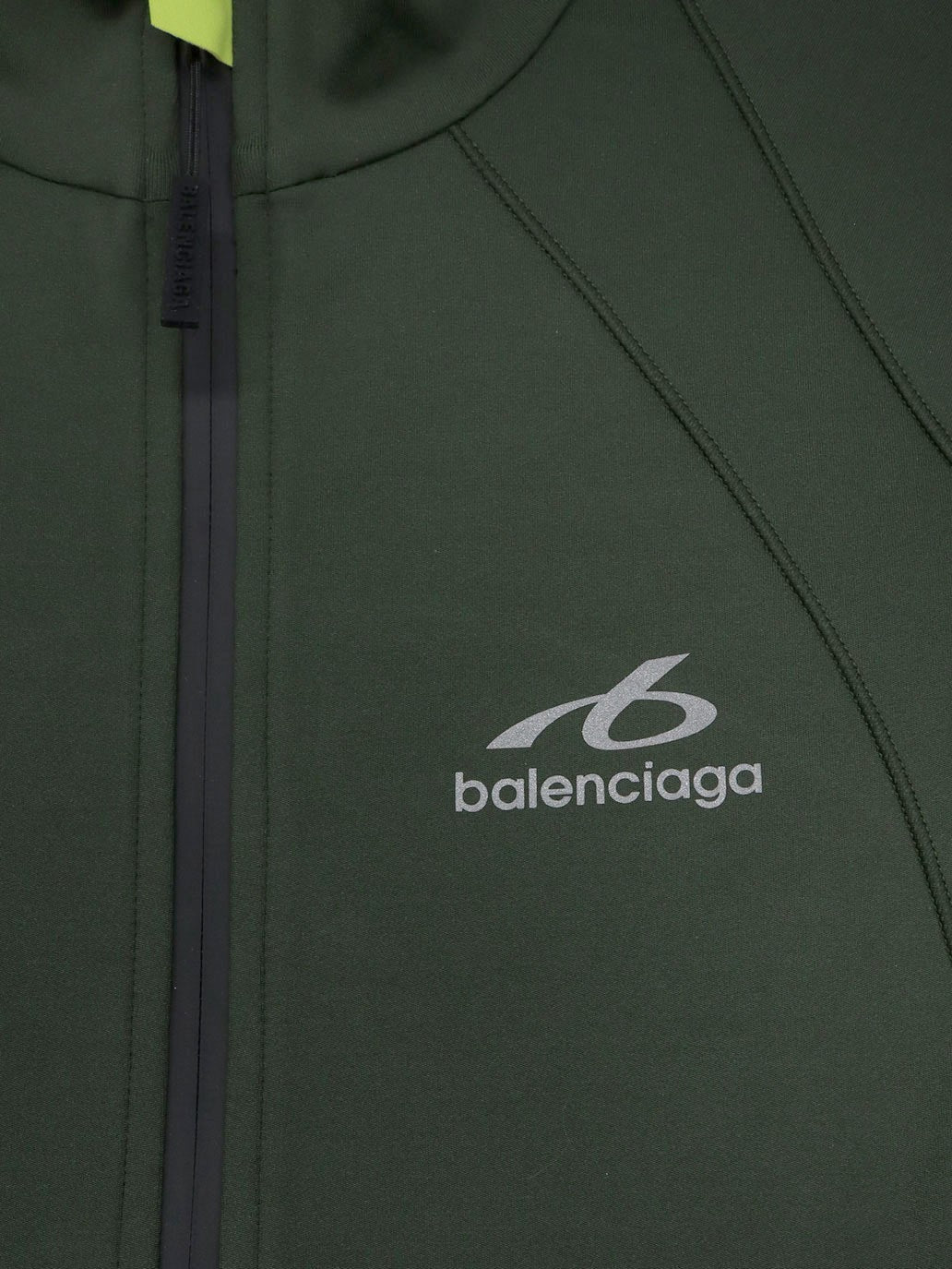 Balenciaga Women's Fitted Zip up Sweatshirt Green