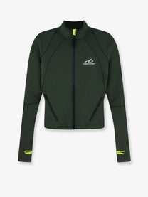 Balenciaga Women's Fitted Zip up Sweatshirt Green