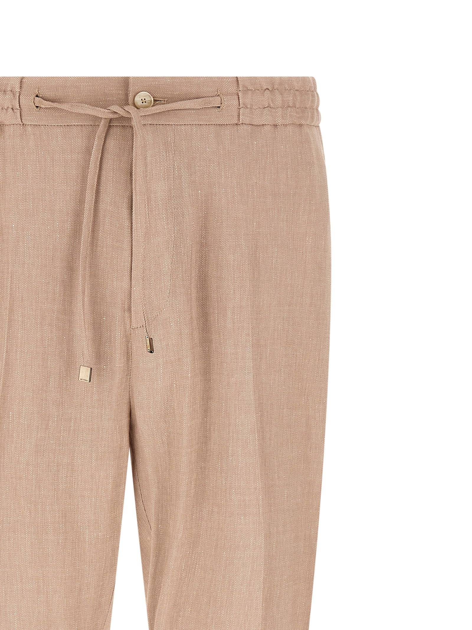 ETRO Flamed Linen Joggers Beige