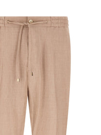 ETRO Flamed Linen Joggers Beige
