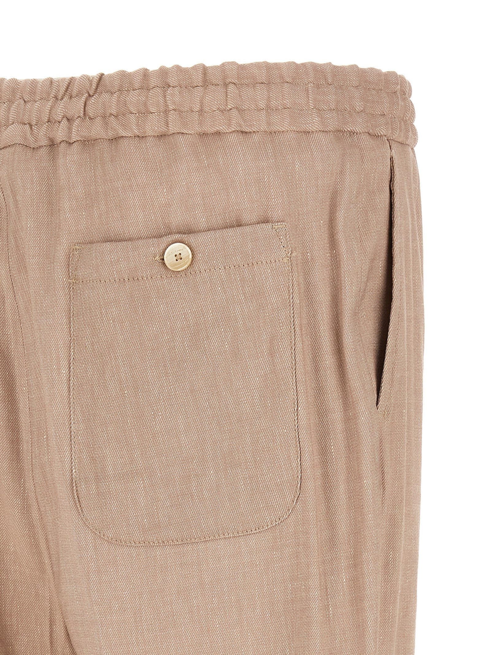 ETRO Flamed Linen Joggers Beige