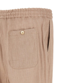 ETRO Flamed Linen Joggers Beige