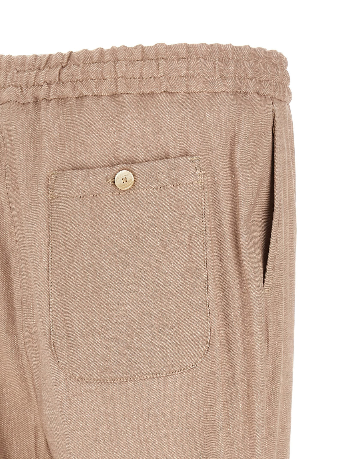 ETRO Flamed Linen Joggers Beige, view 4
