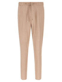ETRO Flamed Linen Joggers Beige