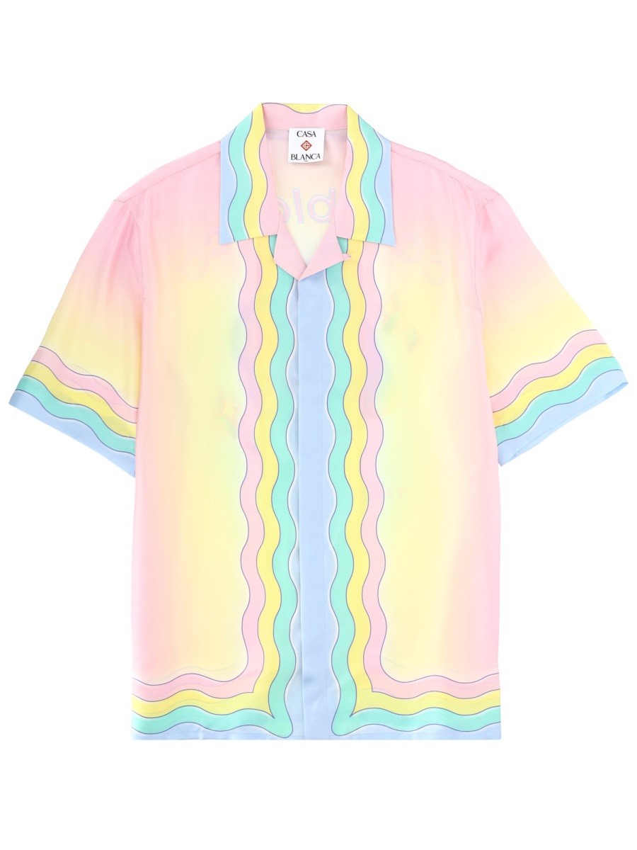 Casablanca Men's Flaming Tennis Ball Shirt Multicolor