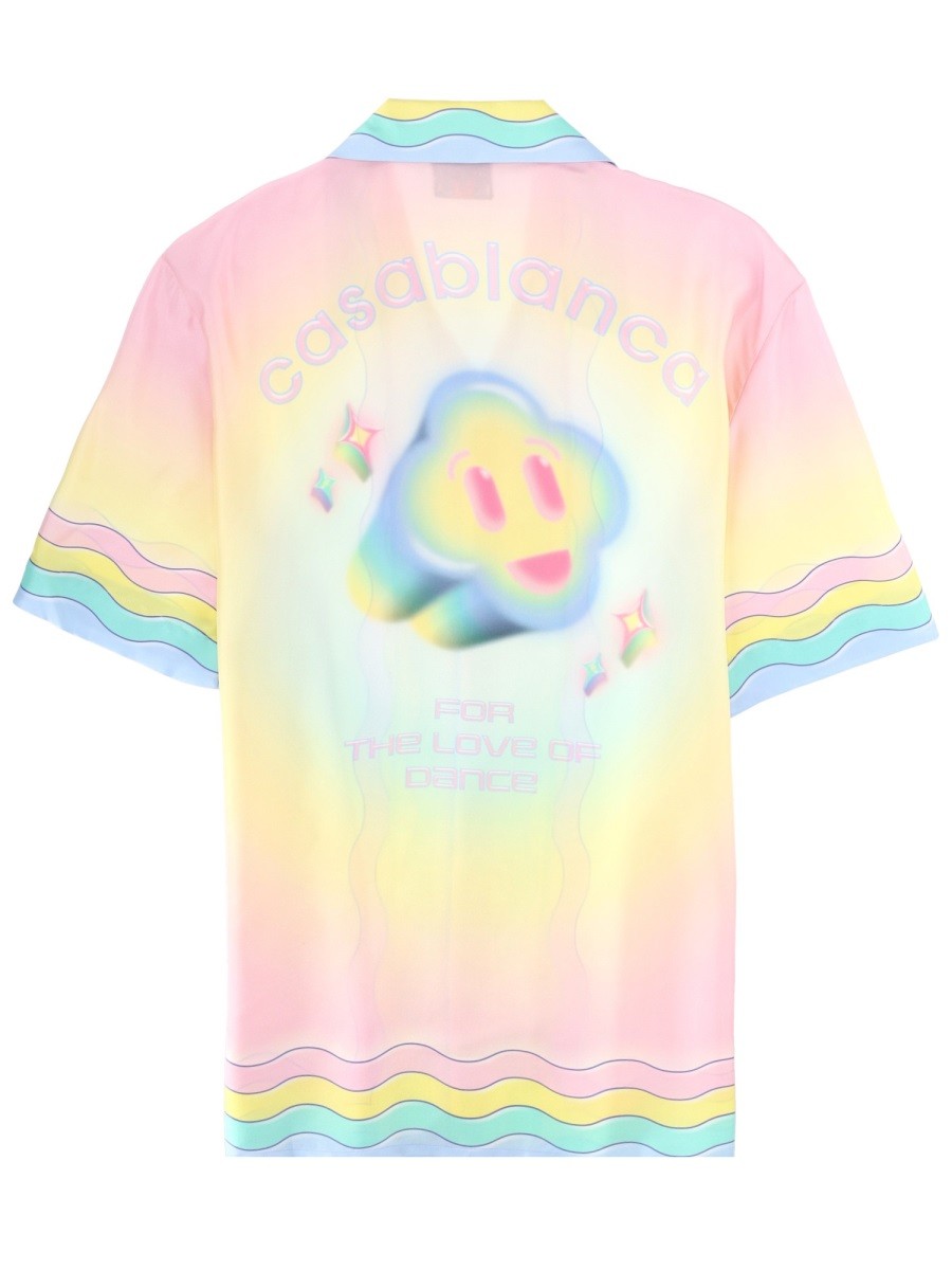 Casablanca Men's Flaming Tennis Ball Shirt Multicolor