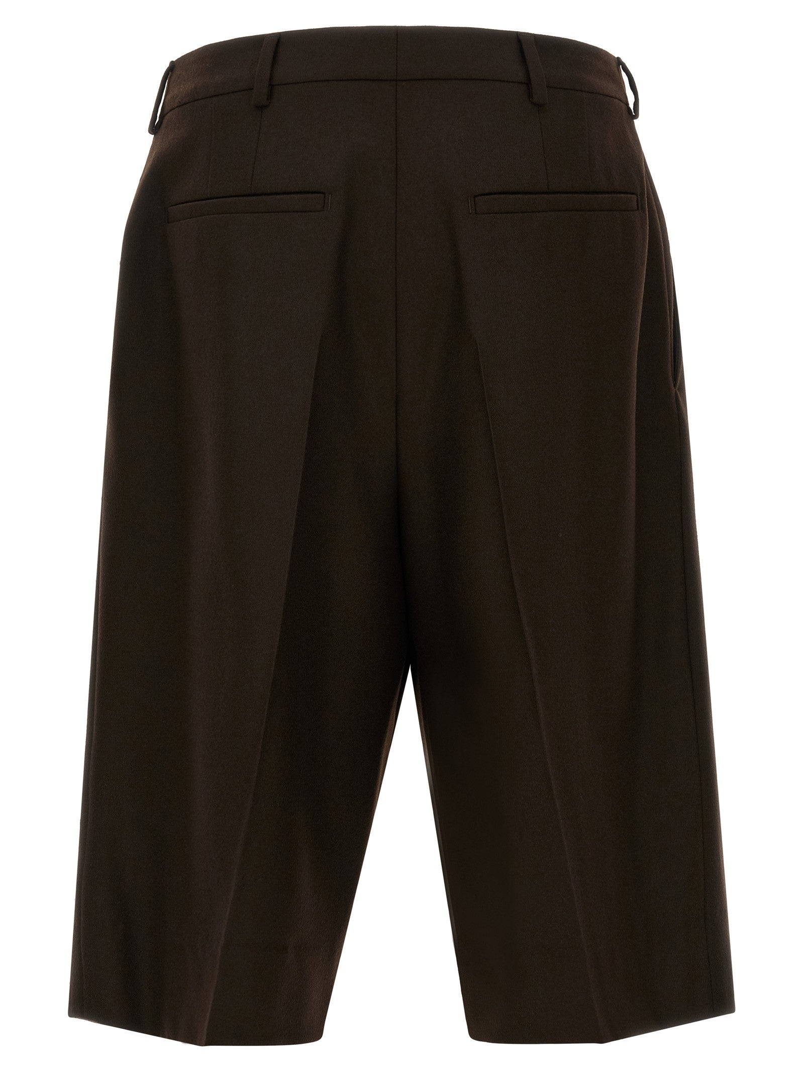 Saint Laurent Flannel Bermuda Shorts Brown