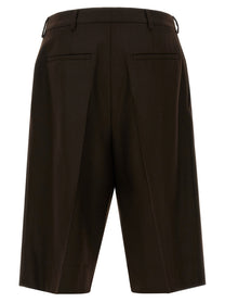 Saint Laurent Flannel Bermuda Shorts Brown