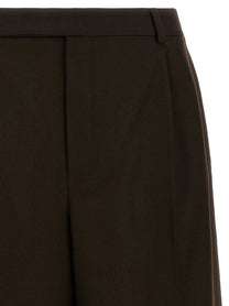 Saint Laurent Flannel Bermuda Shorts Brown