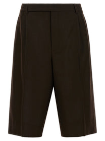 Saint Laurent Flannel Bermuda Shorts Brown