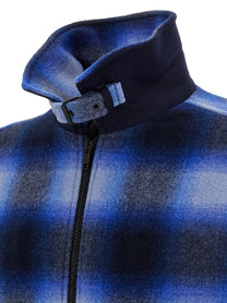 Balenciaga Flannel Bomber Jacket Blue