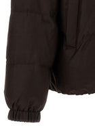 Yves Salomon Flannel Down Jacket Brown, view 5