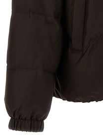 Yves Salomon Flannel Down Jacket Brown