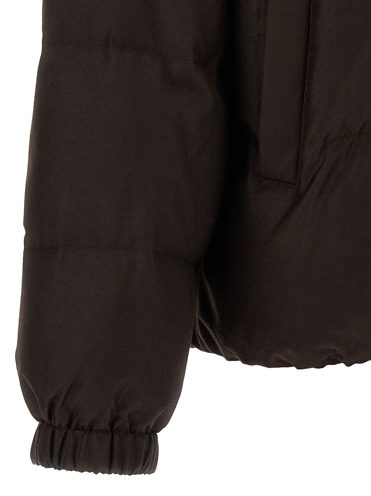 Yves Salomon Flannel Down Jacket Brown, view 5