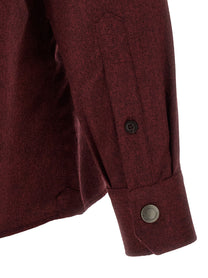 Brunello Cucinelli Flannel Overshirt Red, view 4
