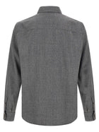 Brunello Cucinelli Flannel Overshirt Grey, view 2